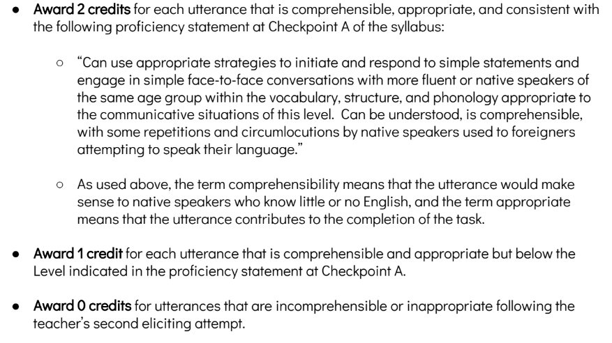 Checkpoint A Speaking Task